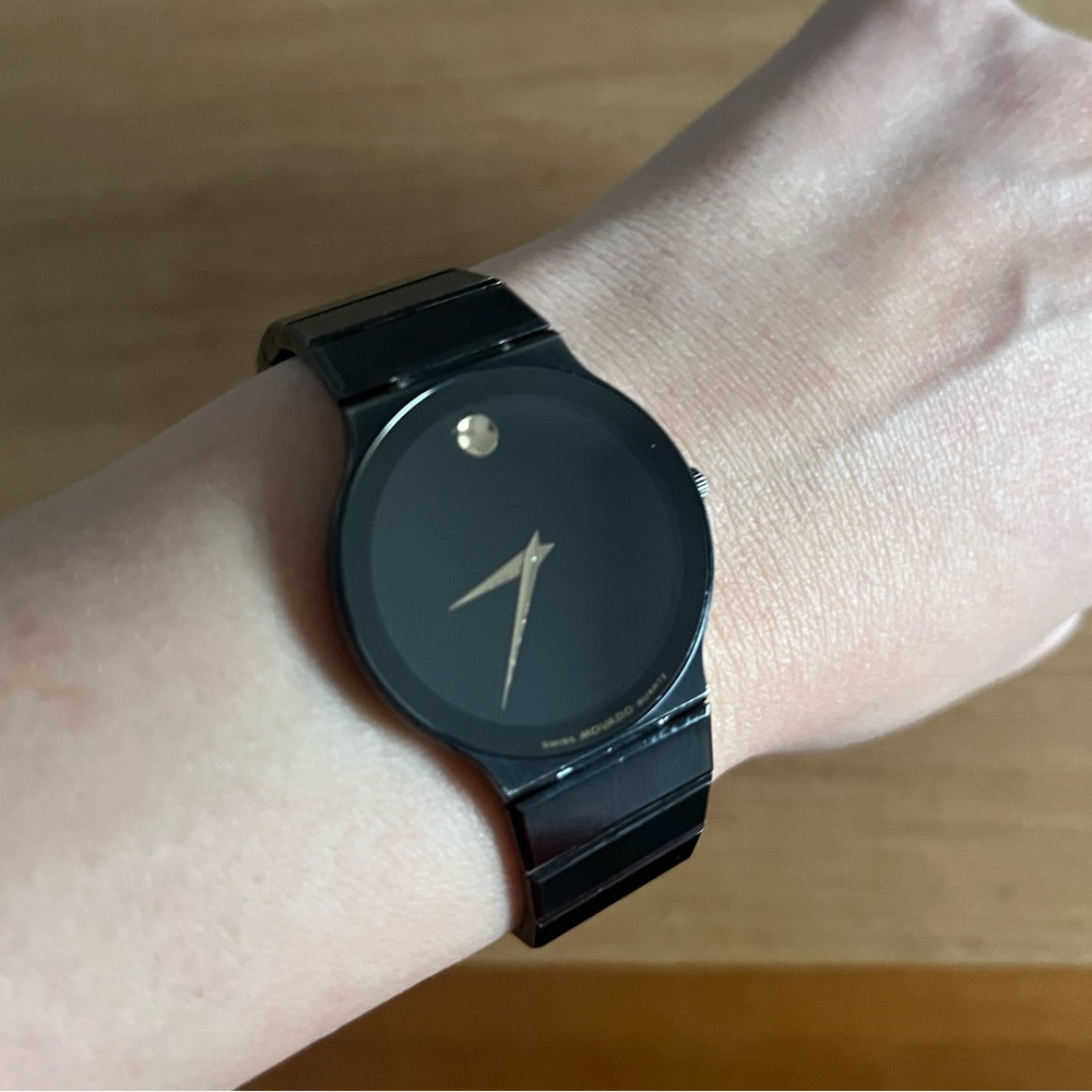 Rare Movado Museum PVD finished steel dial watch Excellent Condition new battery